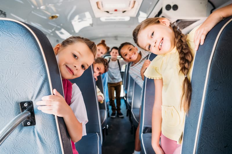 Children on school bus