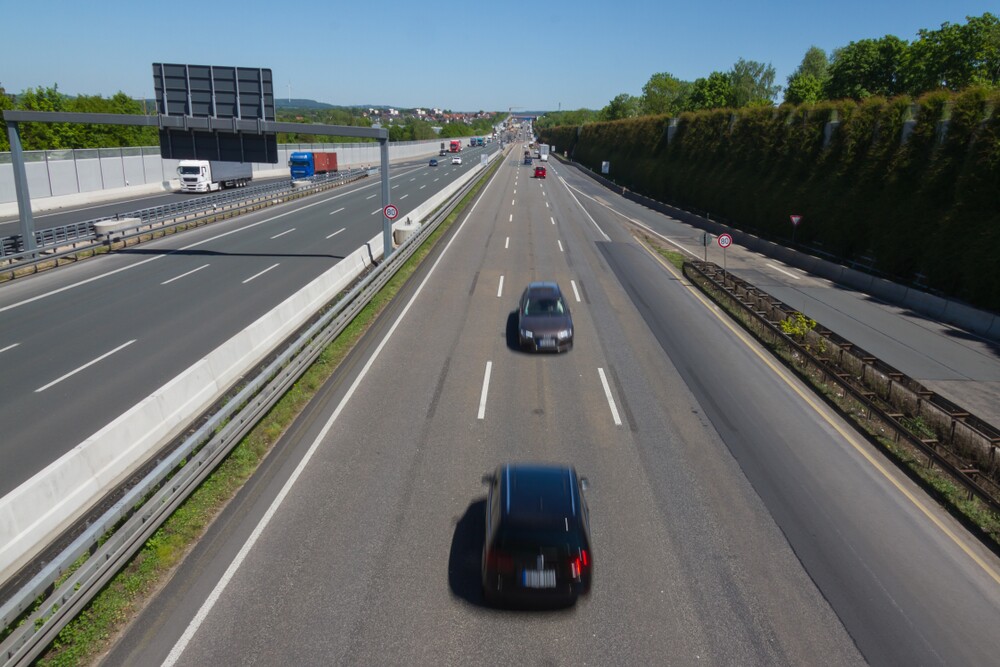 cars driving on interstate