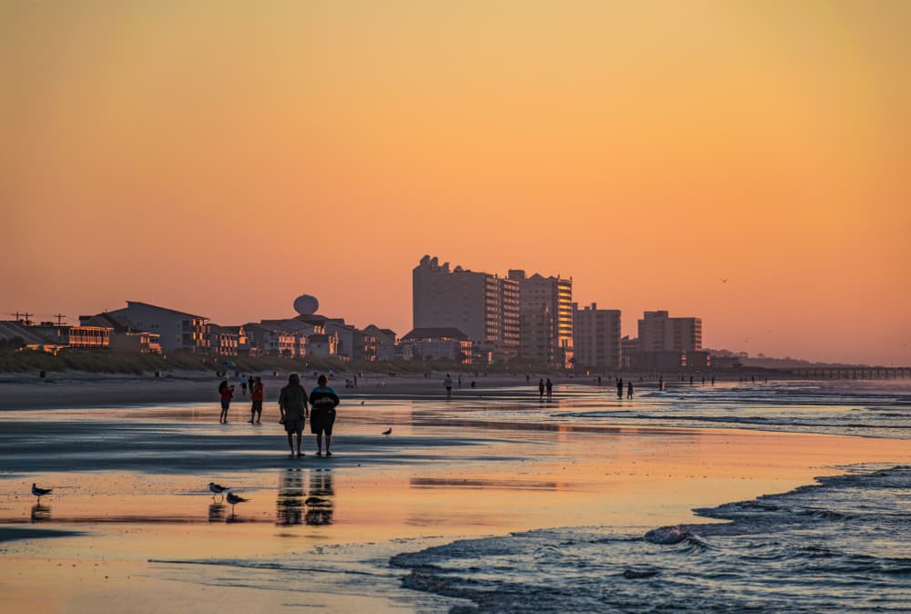 people walking on the beach