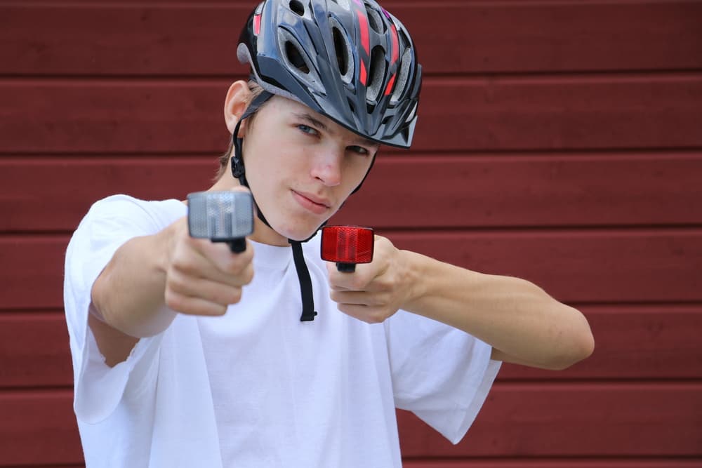 Showing off bike reflectors