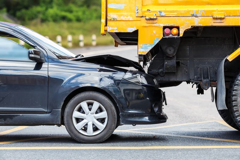 Truck accident on road