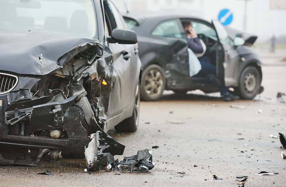 accident on roadway involving significant damage to both cars