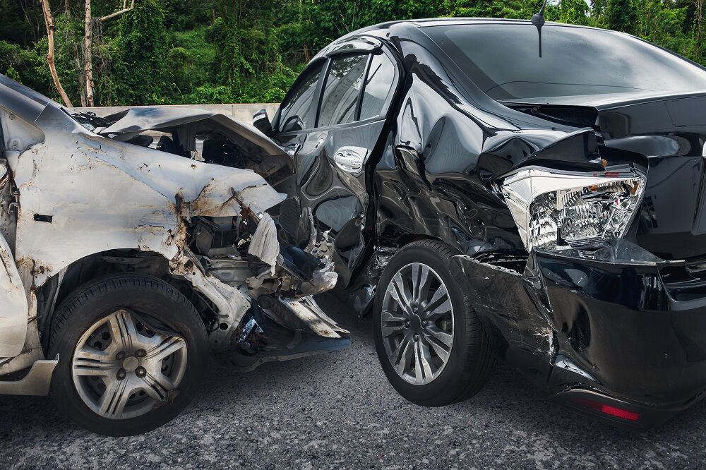 car crash accident on the road