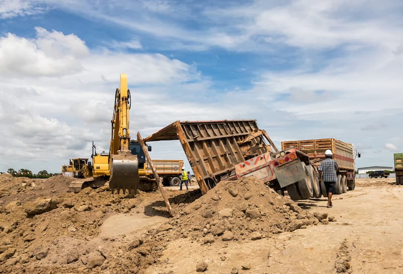 Vehicle accident at construction site