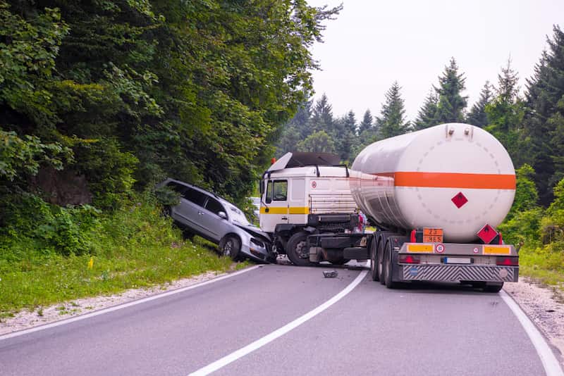 Truck crash on road from brake failure
