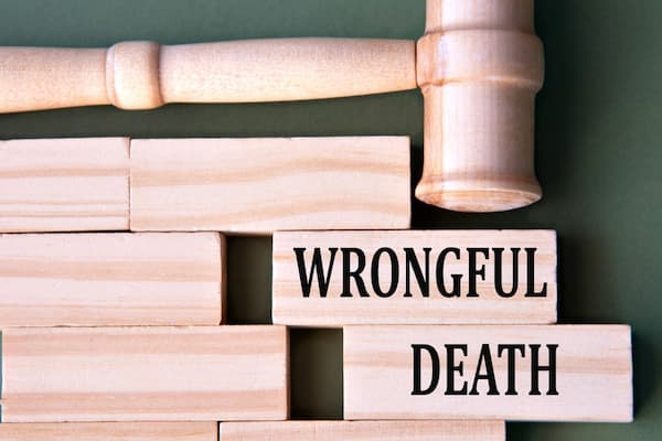 Legal concept of wrongful death explained in text on image.